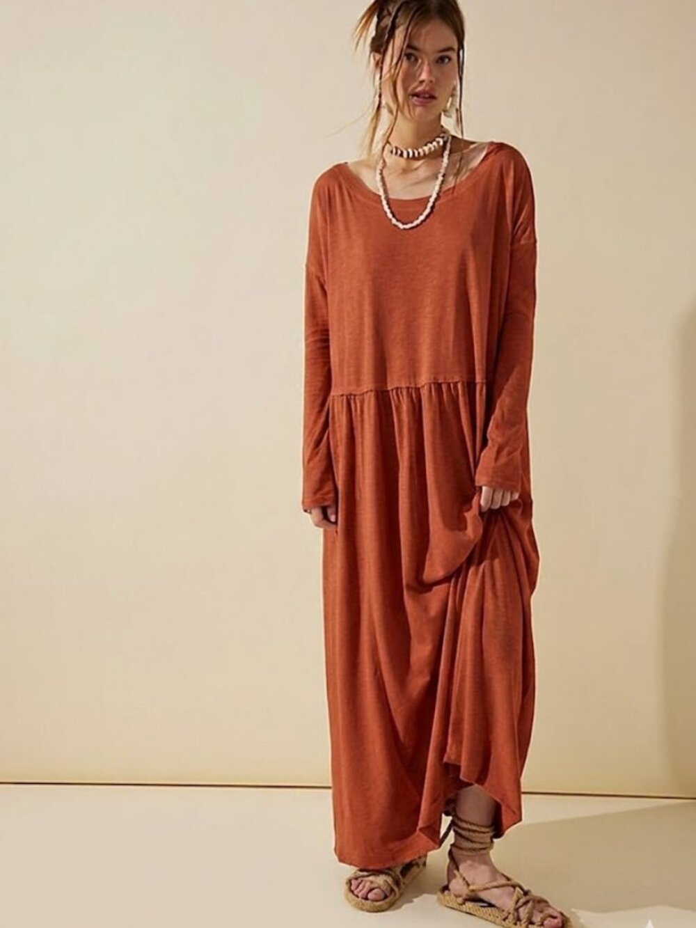FP Beach Free People Anytime Cotton Midi Dress Size Medium - Picture 2 of 11